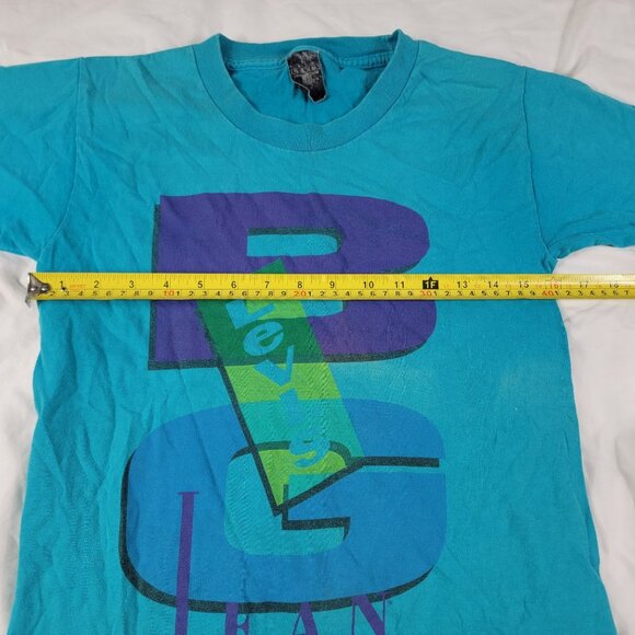 Vintage Levis Big Jean Kids Small Graphic Tee Shirt Turquoise School Casual - Picture 7 of 10